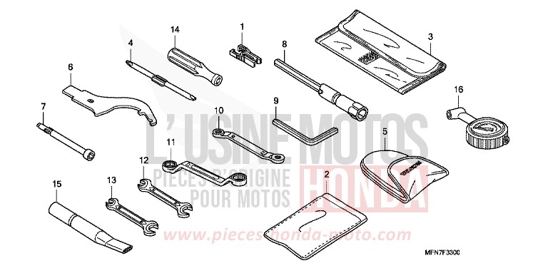 WERKZEUGE von CB1000R ABS SWORD SILVER METALLIC (NHA95) von 2009